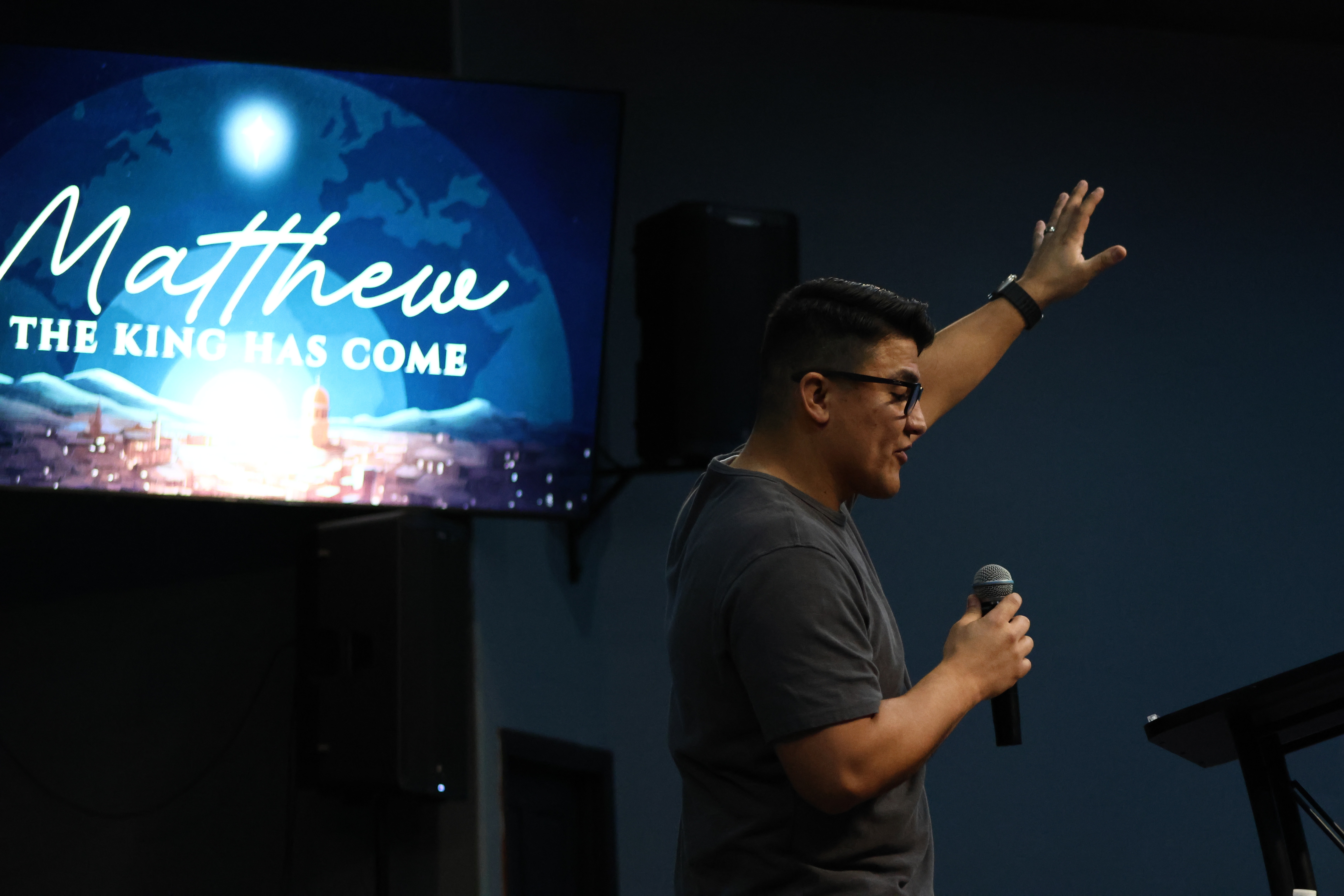 Pastor preaching at Ethos Church